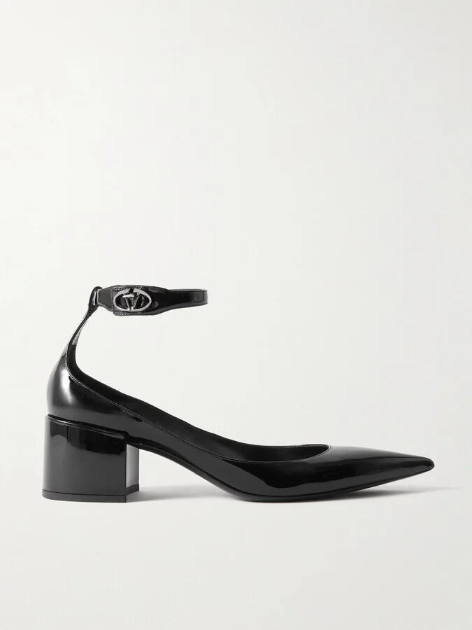 Valentino Garavani - Lockette Patent-leather Pumps - Black