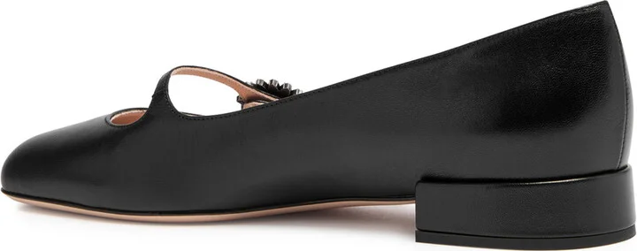 Valentino Garavani Mary Jane Embellished Leather Ballet Flats - Image 2
