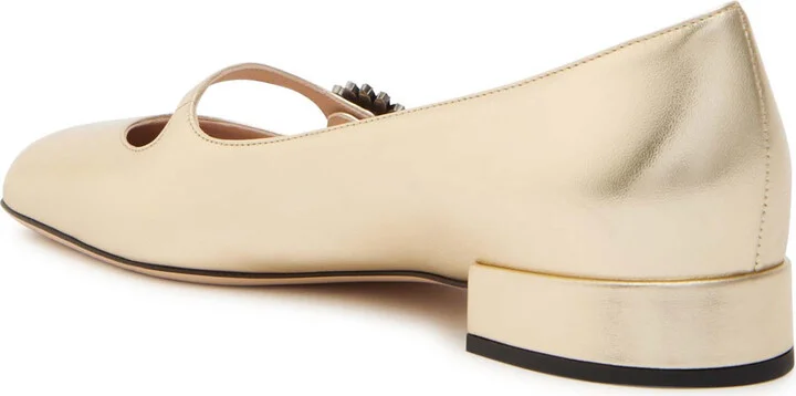 Valentino Garavani Mary Jane Metallic Leather Ballet Flats - Image 2