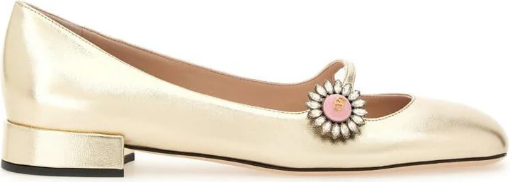 Valentino Garavani "Mary-Jane Preshoes" Ballerina In Kidskin