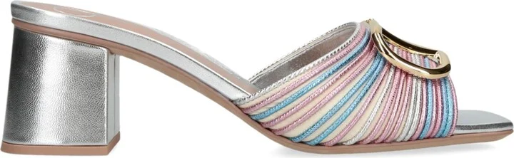 Valentino Garavani Metallic Leather Cornely Heeled Mules 60