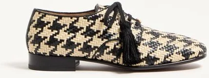 Valentino Garavani Mj Blues Houndstooth Derby In Woven Leather