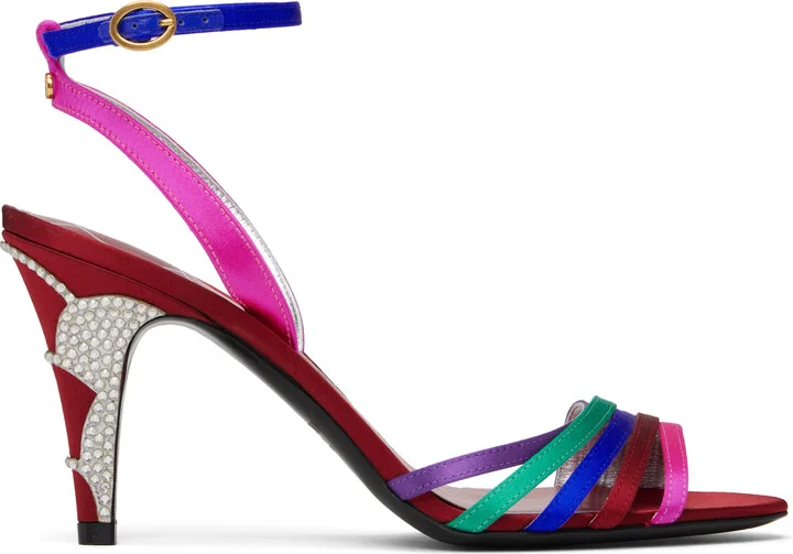 Valentino Garavani Multicolor Ladycrush Satin Heeled Sandals