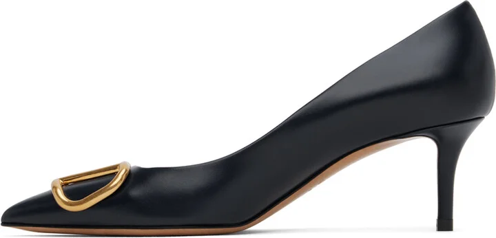 Valentino Garavani Navy VLogo Heels - Image 3