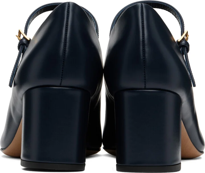 Valentino Garavani Navy VLogo Mary Jane Heels - Image 2