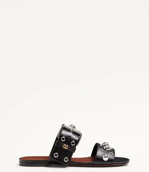 Valentino Garavani Nellcôte Slide Sandal In Grainy Calfskin