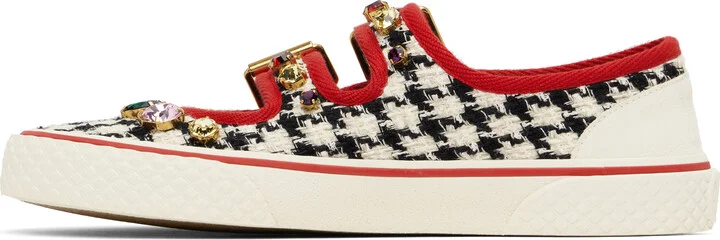 Valentino Garavani Off-White & Black Dollyboard Sneakers - Image 3