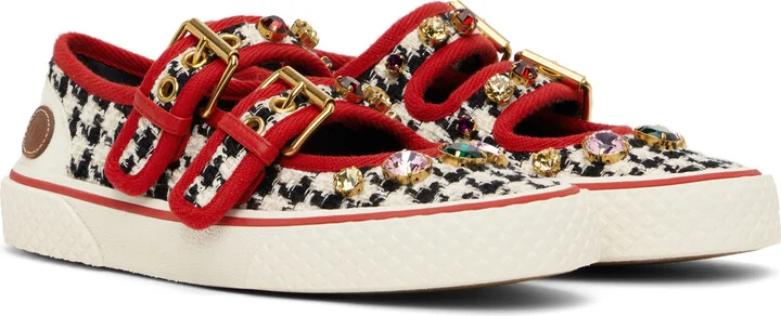 Valentino Garavani Off-White & Black Dollyboard Sneakers - Image 4