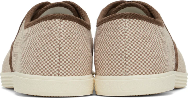 Valentino Garavani Off-White & Brown 'Bay By Bay' Canvas Sneakers - Image 2
