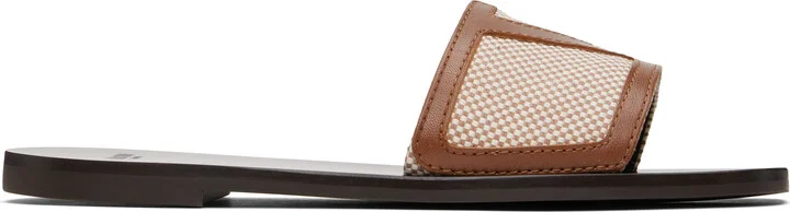 Valentino Garavani Off-White & Brown Viva Superstar Slide Sandals