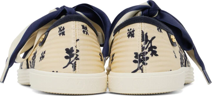 Valentino Garavani Off-White & Navy Bay By Bay Ballerina Sneakers - Image 2