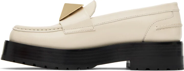 Valentino Garavani Off-White One Stud Loafers - Image 3