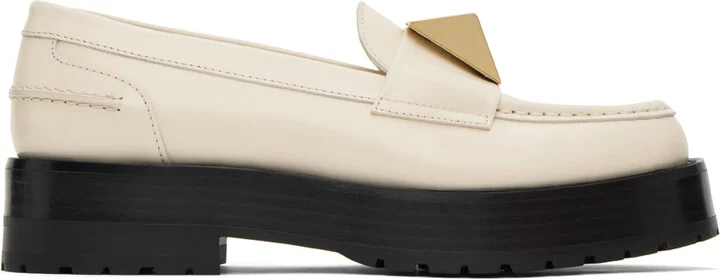 Valentino Garavani Off-White One Stud Loafers