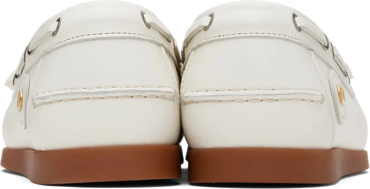 Valentino Garavani Off-White Palm Avenue Buffalo Leather Boat Shoes - Image 2