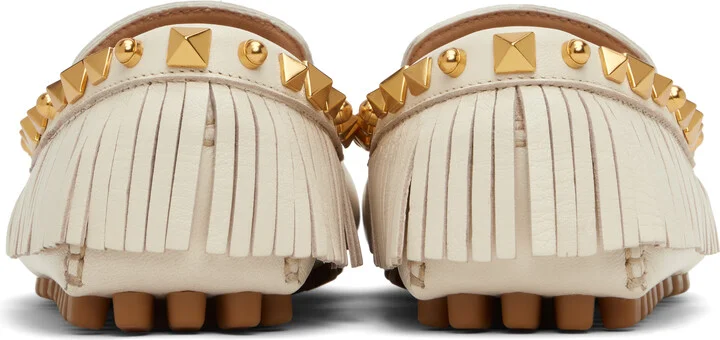 Valentino Garavani Off-White Plaster Caster Driver Loafers - Image 2