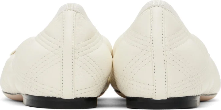 Valentino Garavani Off-White Quiltie 67 Ballerina Flats - Image 2