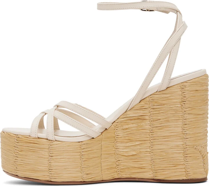 Valentino Garavani Off-White Raflower Heeled Sandals - Image 3