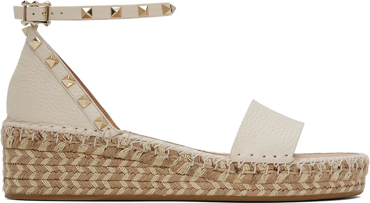 Valentino Garavani Off-White Rockstud Sandals