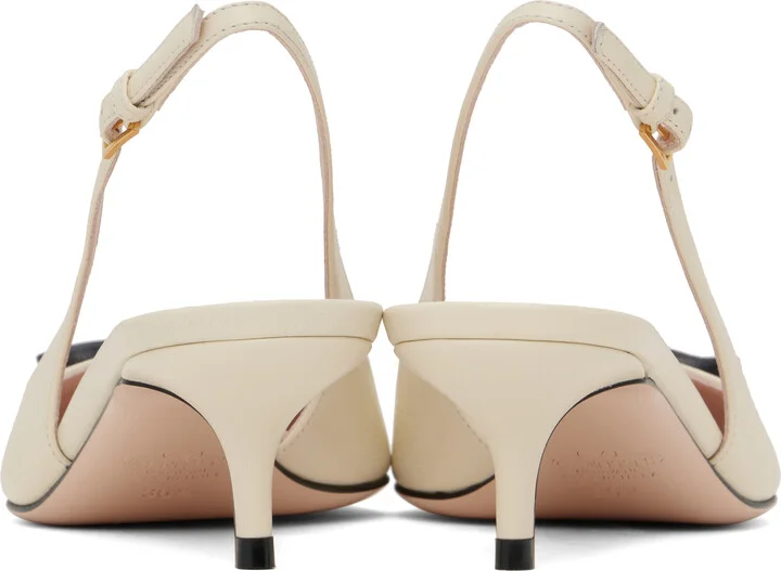 Valentino Garavani Off-White Sling Back Bepointy Heels - Image 2