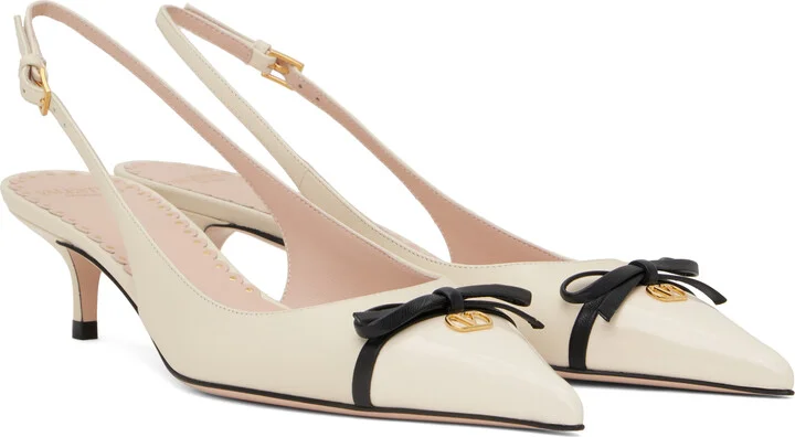 Valentino Garavani Off-White Sling Back Bepointy Heels - Image 4