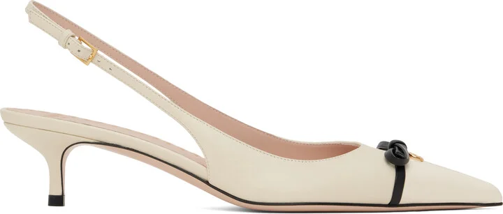 Valentino Garavani Off-White Sling Back Bepointy Heels