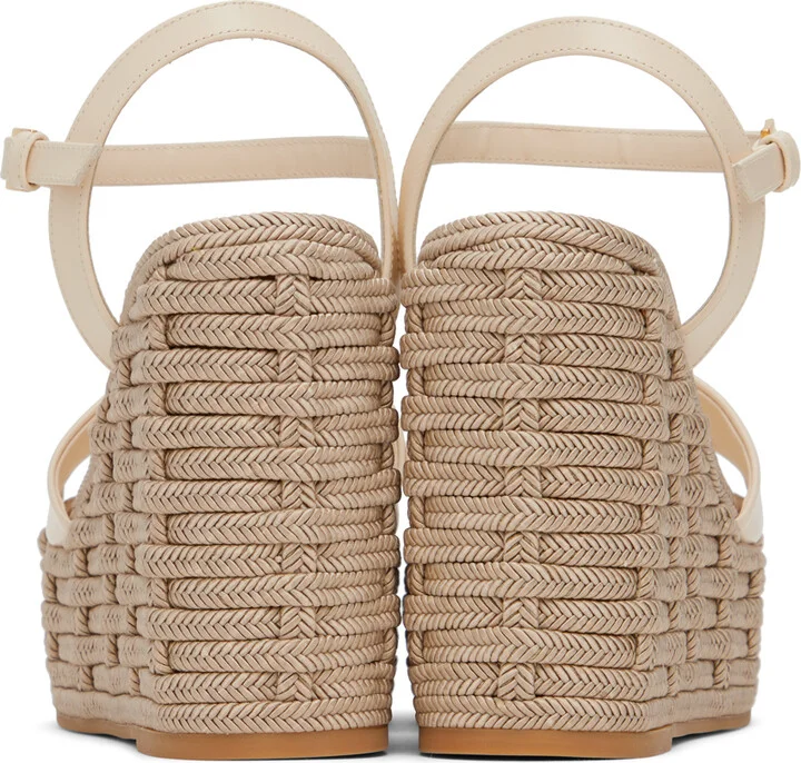 Valentino Garavani Off-White VLogo Cutout Heeled Sandals - Image 2