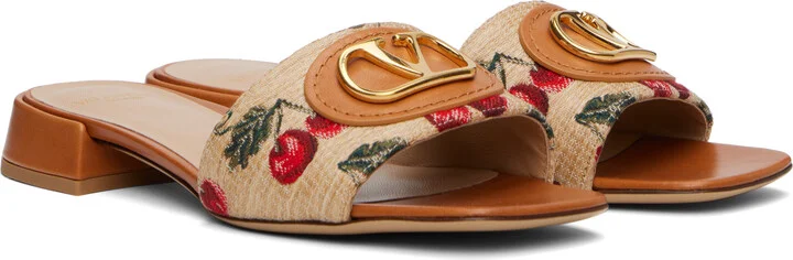 Valentino Garavani Off-White VLogo Signature Cherryfic Slide Sandals - Image 4