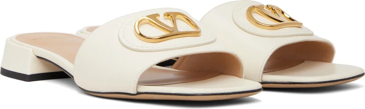 Valentino Garavani Off-White VLogo Signature Slide Sandals - Image 4