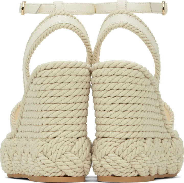 Valentino Garavani Off-White VLogo Torchon Wedge Sandals - Image 2