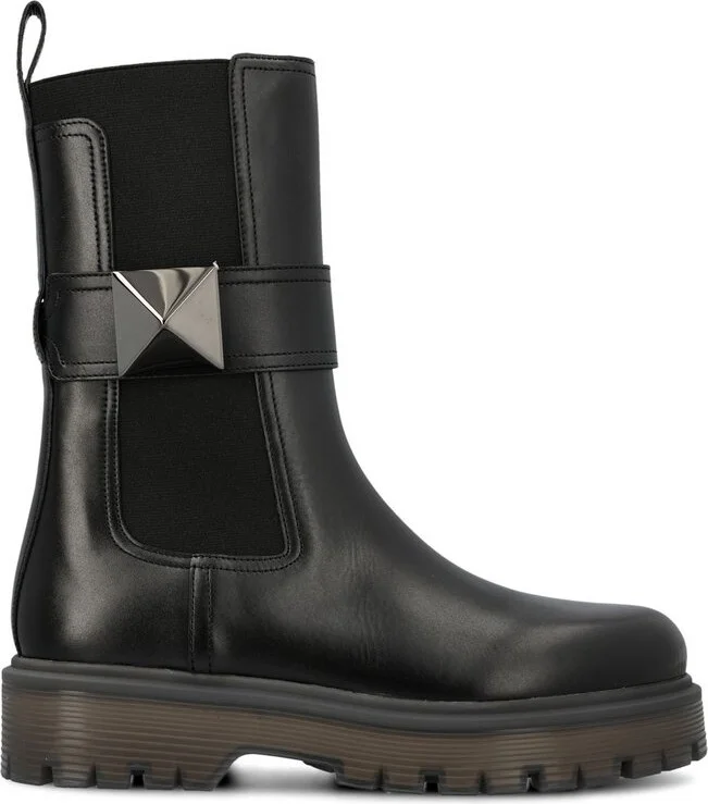 Valentino Garavani One Stud Beatle Round Toe Boots