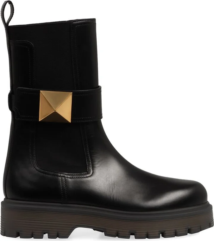 Valentino Garavani One Stud Leather Chelsea Boots