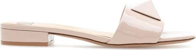 Valentino Garavani One Stud Open Toe Flat Mules