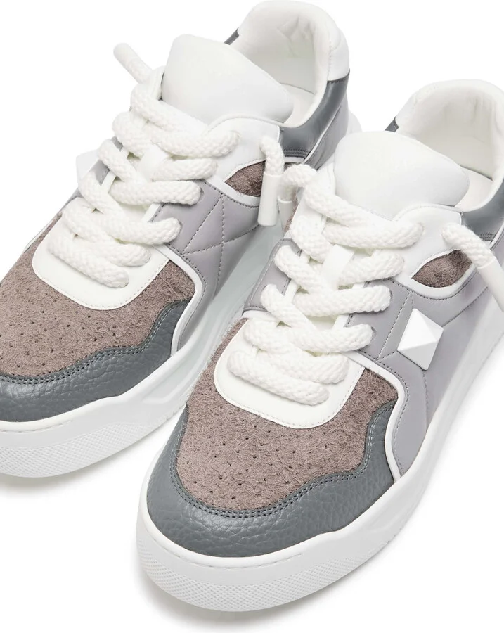 Valentino Garavani One Stud Panelled Leather Sneakers - Image 3