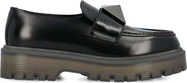 Valentino Garavani One Stud Round Toe Platform Loafers