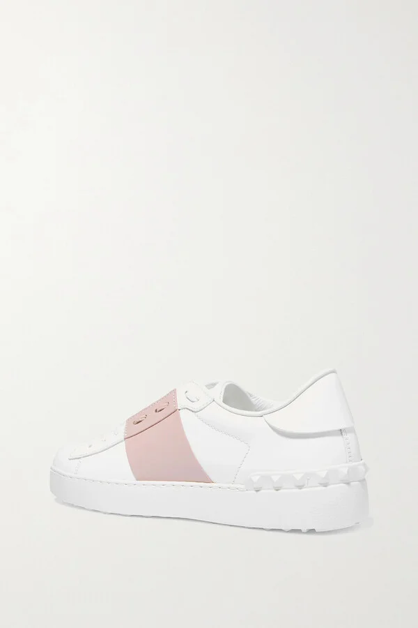 Valentino Garavani - Open Two-tone Leather Sneakers - Pink - Image 3