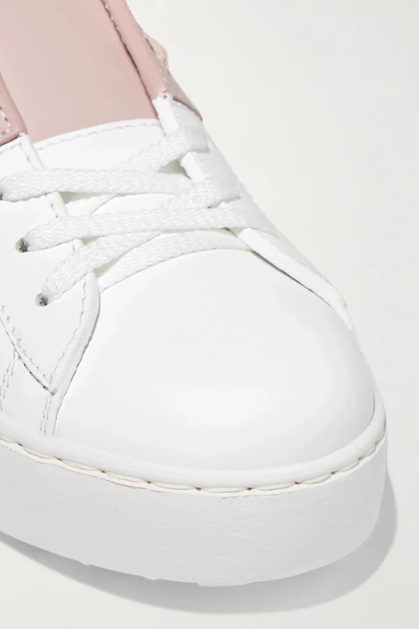 Valentino Garavani - Open Two-tone Leather Sneakers - Pink - Image 4