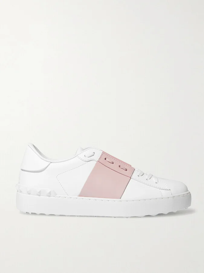 Valentino Garavani - Open Two-tone Leather Sneakers - Pink