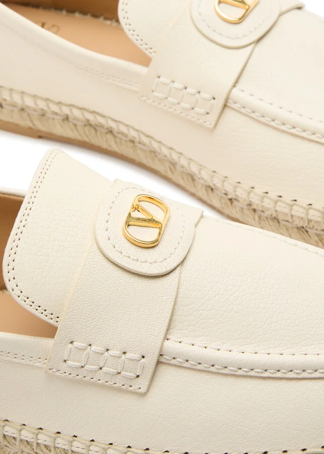 Valentino Garavani Palm Avenue Leather Espadrille Loafers - Image 4