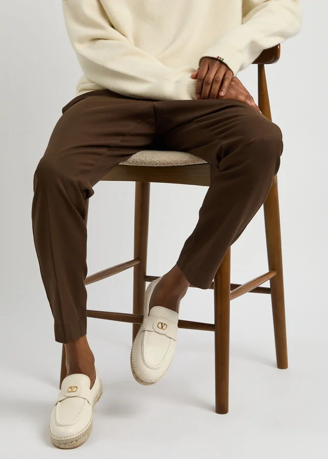 Valentino Garavani Palm Avenue Leather Espadrille Loafers - Image 5
