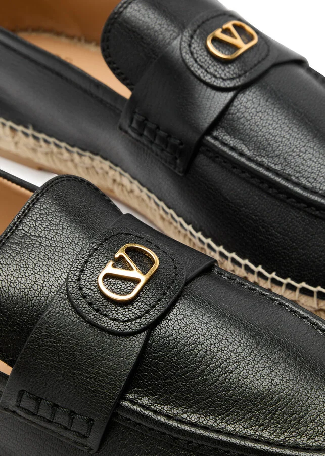 Valentino Garavani Palm Avenue Leather Espadrille Loafers - Image 4