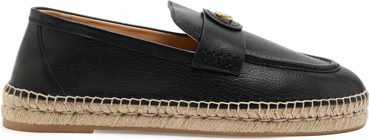 Valentino Garavani Palm Avenue Leather Espadrille Loafers