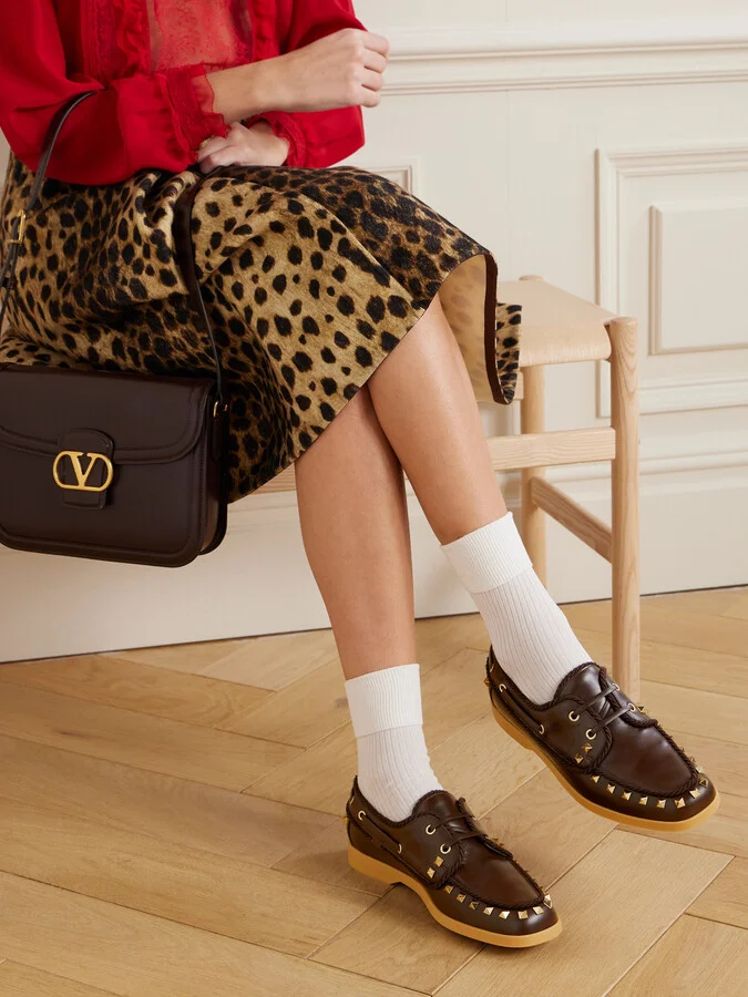 Valentino Garavani - Palm Avenue Studded Leather Loafers - Brown - Image 2