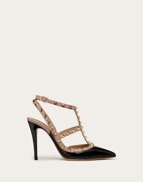 Valentino Garavani Patent Rockstud Caged Pump 100Mm