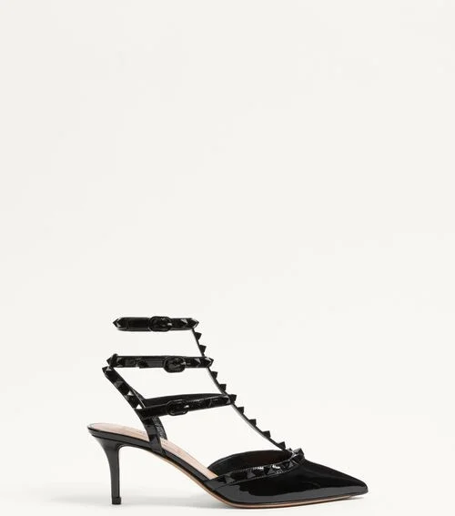 Valentino Garavani Patent Rockstud Pumps With Matching Straps And Studs 65 Mm