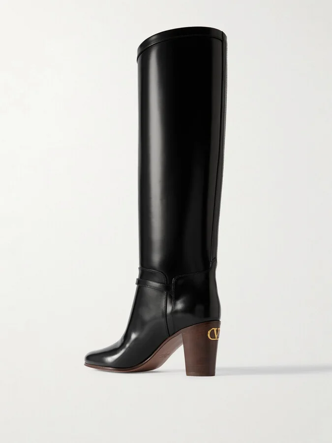 Valentino Garavani - Pattie 75 Buckle-embellished Leather Boots - Black - Image 3