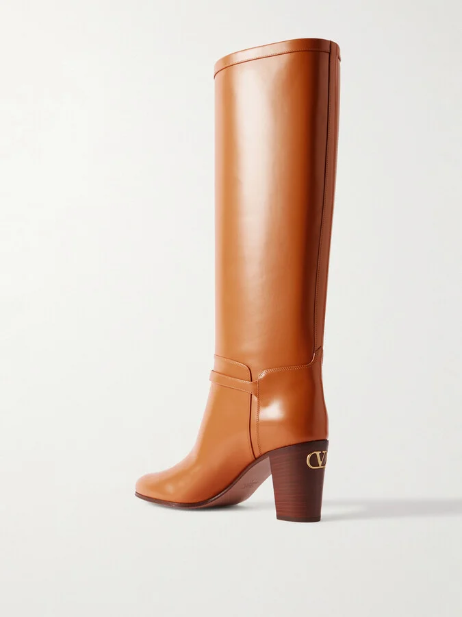 Valentino Garavani - Pattie 75 Buckle-embellished Leather Boots - Brown - Image 3
