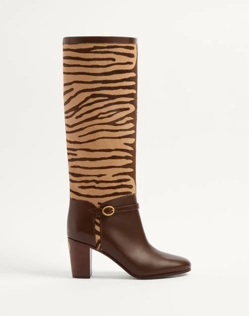 Valentino Garavani Pattie Boot In Pony-Effect Calfskin 75Mm