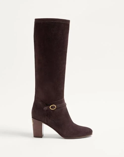 Valentino Garavani Pattie Crust Leather Boot 75Mm