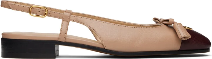 Valentino Garavani Pink & Burgundy Valet Du Roi Slingback Ballerina Flats