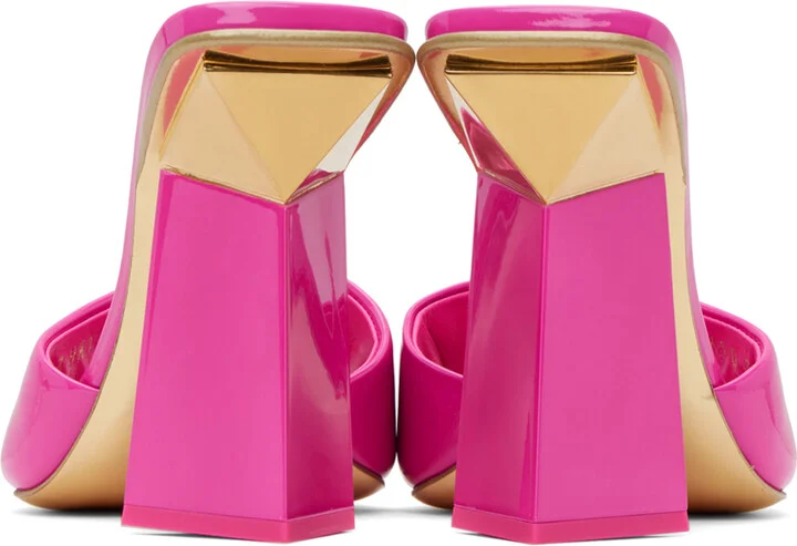 Valentino Garavani Pink One Stud Hyper Heeled Sandals - Image 2
